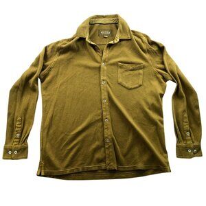 32 Bar Blues Mens Shirt Jacket Size XL Mustard Long Sleeve Button Up Shacket